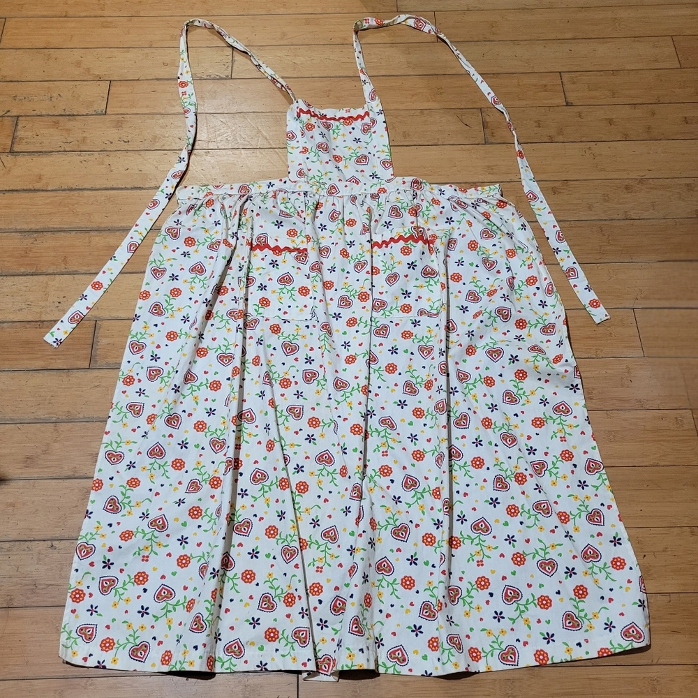 Vintage Kitchen Works Made In USA Adult Sized Apron 100% Cotton